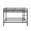 Lit superposé double en métal noir avec escalier, structure moderne de conception durable, lit superposé robuste et peu encombrant, idéal pour les chambres à coucher ou les dortoirs