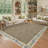 Washable Living Room Rug Floral Bordered Area Rugs Soft Thin Indoor Carpet for Bedroom Modern Throw Aesthetic Mat Non Slip Stain Resistant Carpet for Dining Room Office-682846200