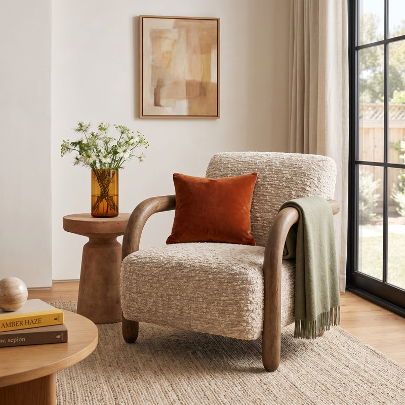Risco Armchair, Solema Cream Acrylic, Distressed Natural, Distressed Natural