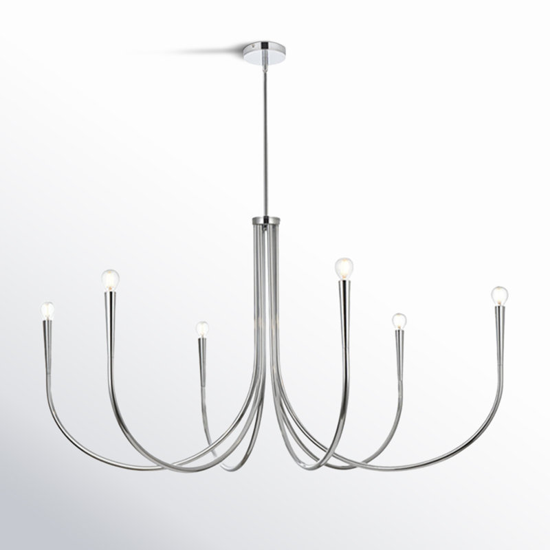 Catalena 6-Light Chandelier, Chrome, 27" H x 50" W x 50" D