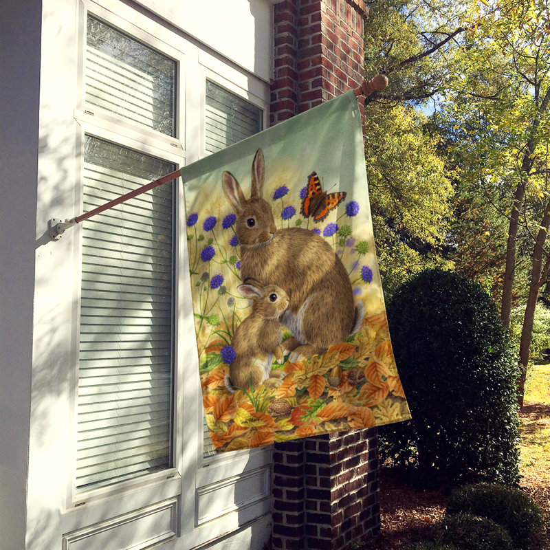 Polyester à 2 côtés 40 x 28 po lapin et baby drapeau maison