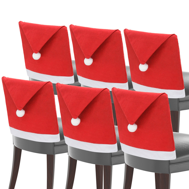 Ensemble de 6 housses de chaises de père Noël pour la décoration de salle à manger de Noël