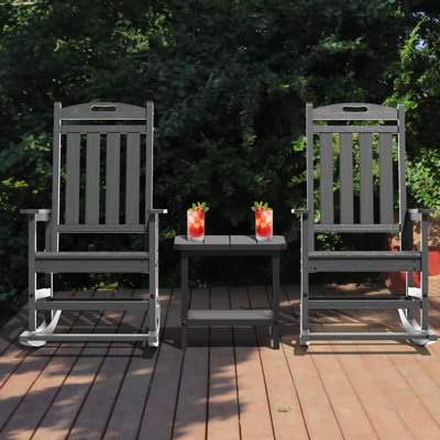 Hdpe Patio Outdoor Rocking Chairs (Set Of 2)