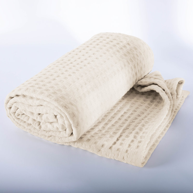 Jeté gaufré 100% coton Southshore Fine Linens, L 108 po x L 90 po, Taupe