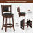Upholstered Bar Stools Set Of 2 With Curved Backrest And Footrest-478670959