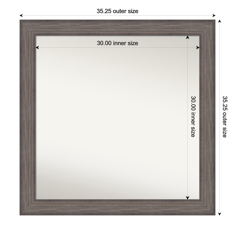 Miroir Hannaley, 35,25 po x 35,25 po, Carré