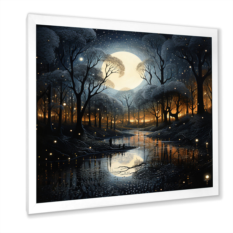 Pont noir au crépuscule - reproduction sur toile, H 36 po x l 36 po x P 1,5 po, Cadre simple blanc
