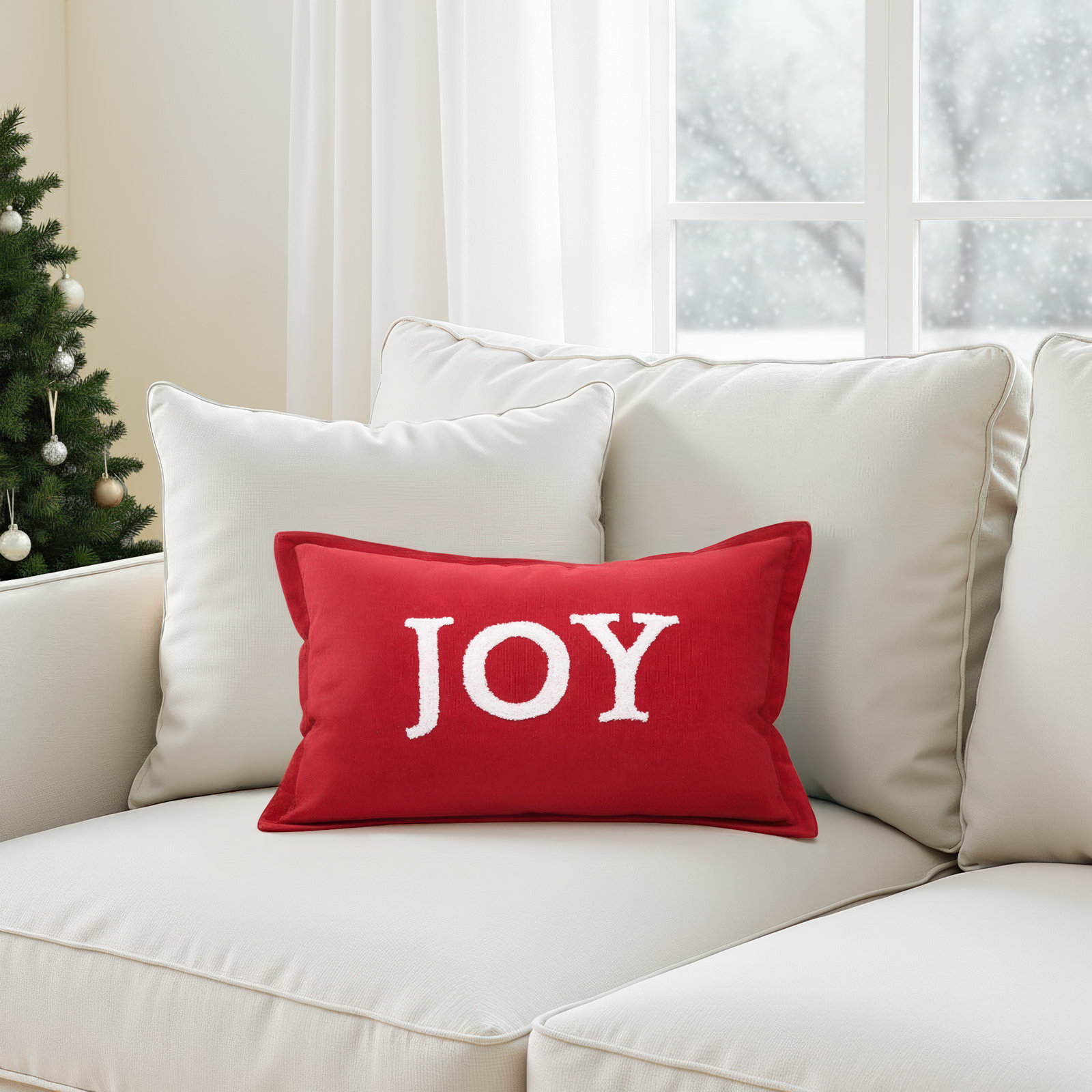 22" x 22" Pillow Cover & Insert, Joy