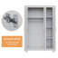 180*112*49.5cm, Solid Wood Multi-Layer Storage with Hooks,3-Door Wardrobe-1828326130