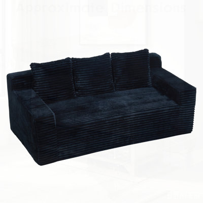 3Seater Corduroy Fabric Sofa, Deep Seat Comfort, No Assembly Required, Perfect for Living Rooms and Apartments
