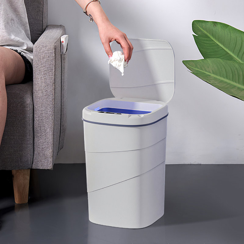 PP Touch Top Waste Bin, 18L, White