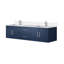 Meuble-lavabo double 72 po X P 22 po D, dessus en quartz blanc et ensemble de robinet-117844201