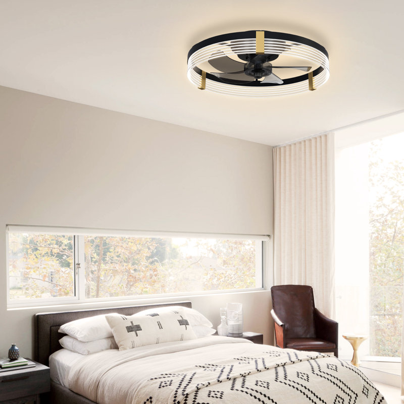 Kordae Indoor Flush Mount Ceiling Fan with Light