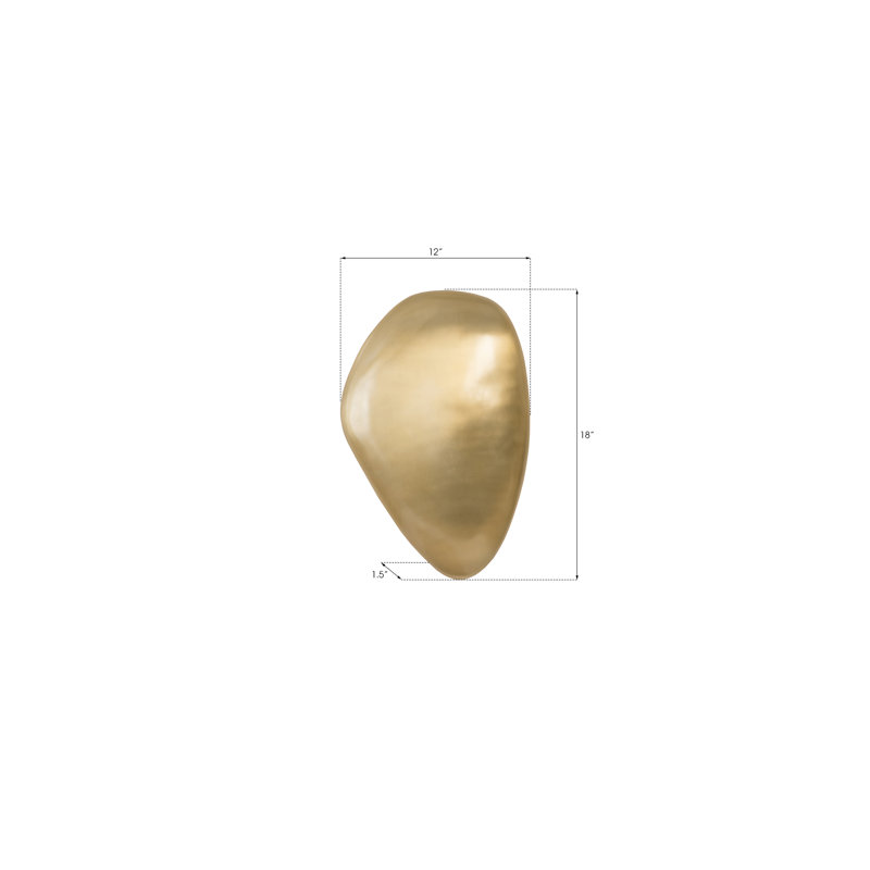 River Stone Wall Décor, Gold, 12" H x 18" W x 2" D
