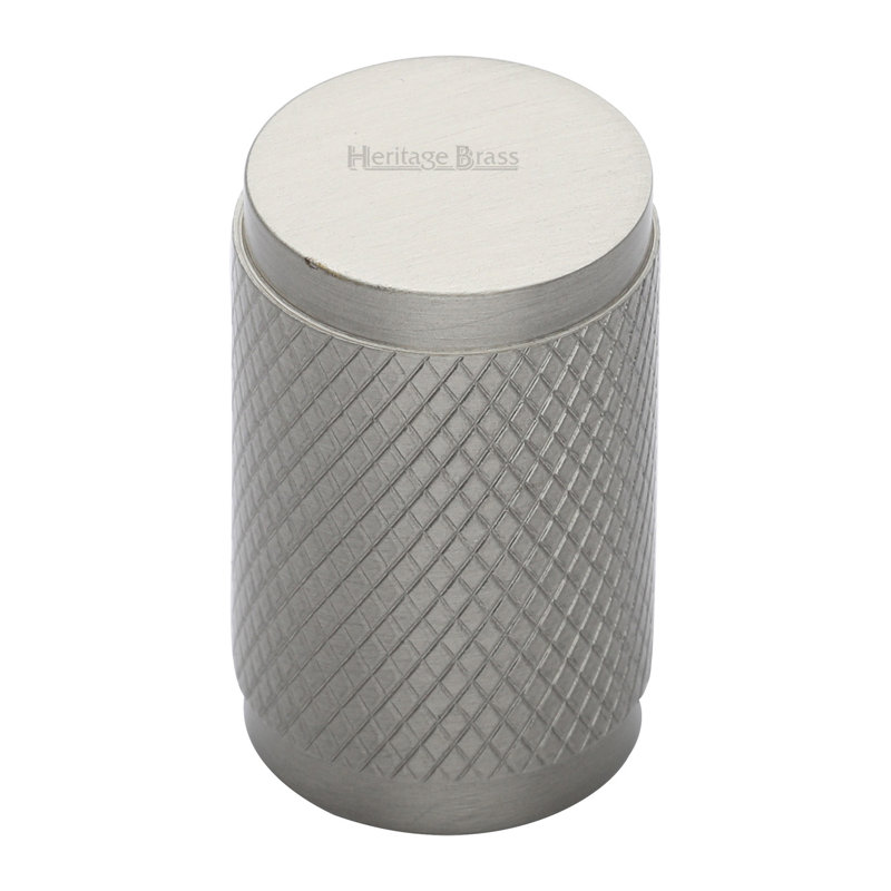 Heritage Brass Signac Heritage Cabinet Knob Cylindric Knurled Design 21mm, Satin Nickel