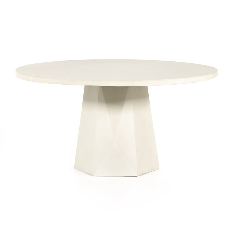 Bowman Outdoor Round Dining Table, White