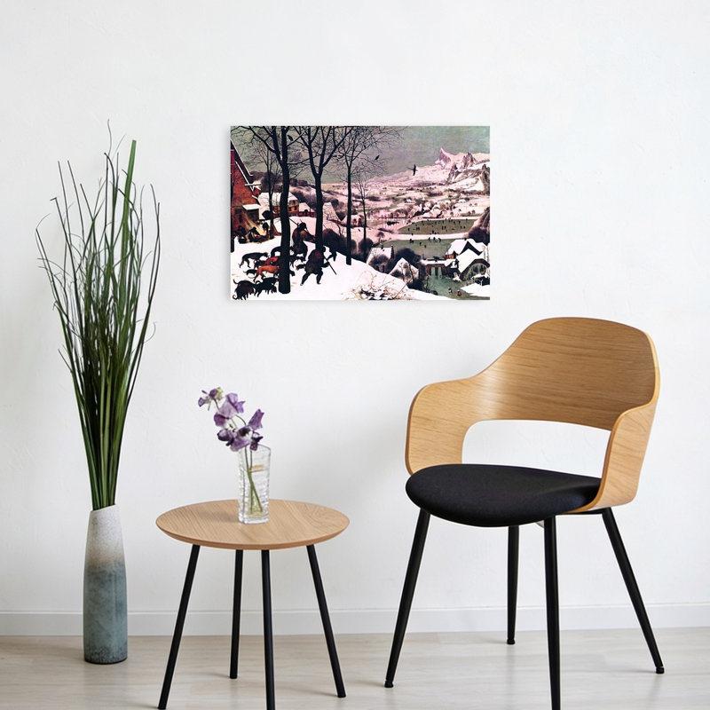 Hunters In The Snow Classic Abstract Contemporary Horse Landscape Winter Wall Art Print 1 Piece Wrapped Canvas Wall Art