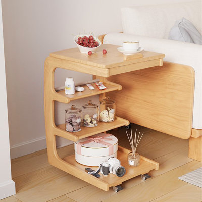 Solid Wood Movable Side Table