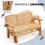 Fauteuil oscillant d'extérieur avec porte-gobelets, chaise de jardin et de parc, banc de véranda toutes saisons