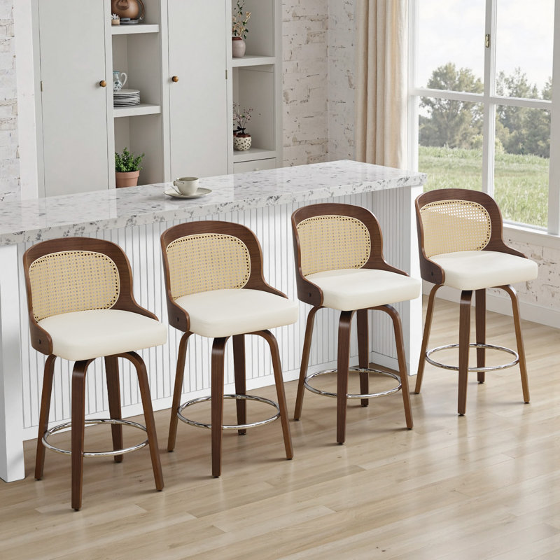 Tabouret de bar et tabouret de bar 26 po, Crème, 4