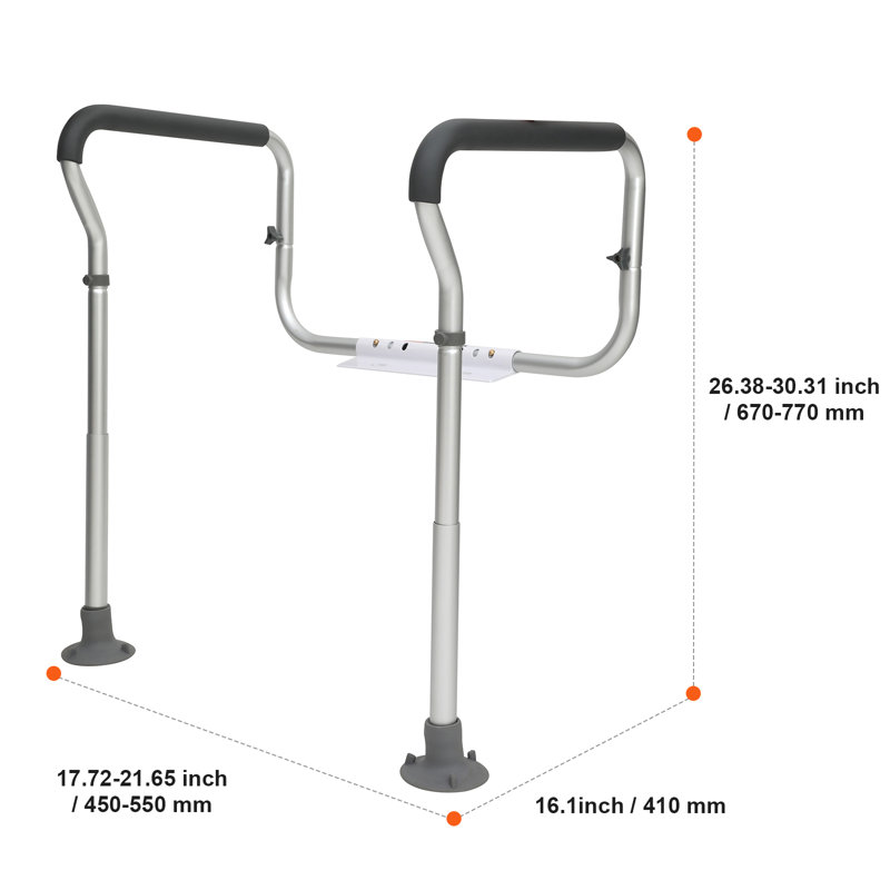 Adjustable Aluminum Toilet Safety Frame with Handrails