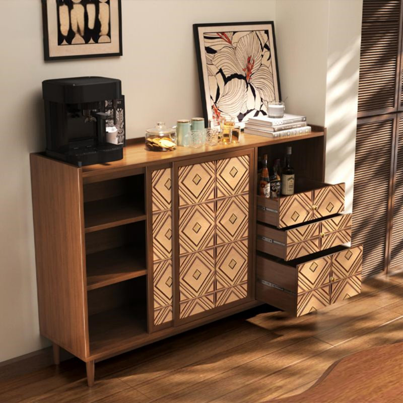 Buffet en bois massif de style rétro