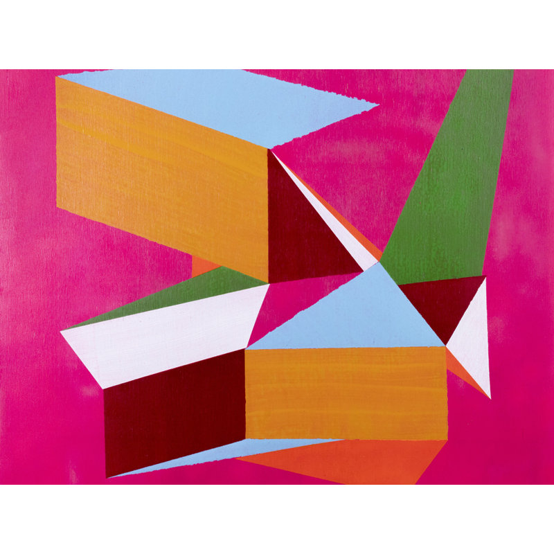 Geometry On Pink Print by Jphono 1, Wrapped Canvas, 18" H x 24" W, 19" H x 25" W