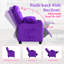 Fauteuil inclinable pour enfants de 15,7 po avec porte-gobelet, fauteuil ergonomique réglable en velours avec repose-pieds pliable et poches latérales, canapé pour tout-petit pour chambre d'enfant-1201480245