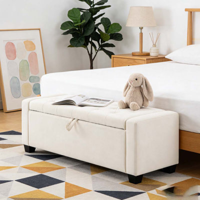 Repose-pieds 48 po avec rangement, banc de rangement pour repose-pieds