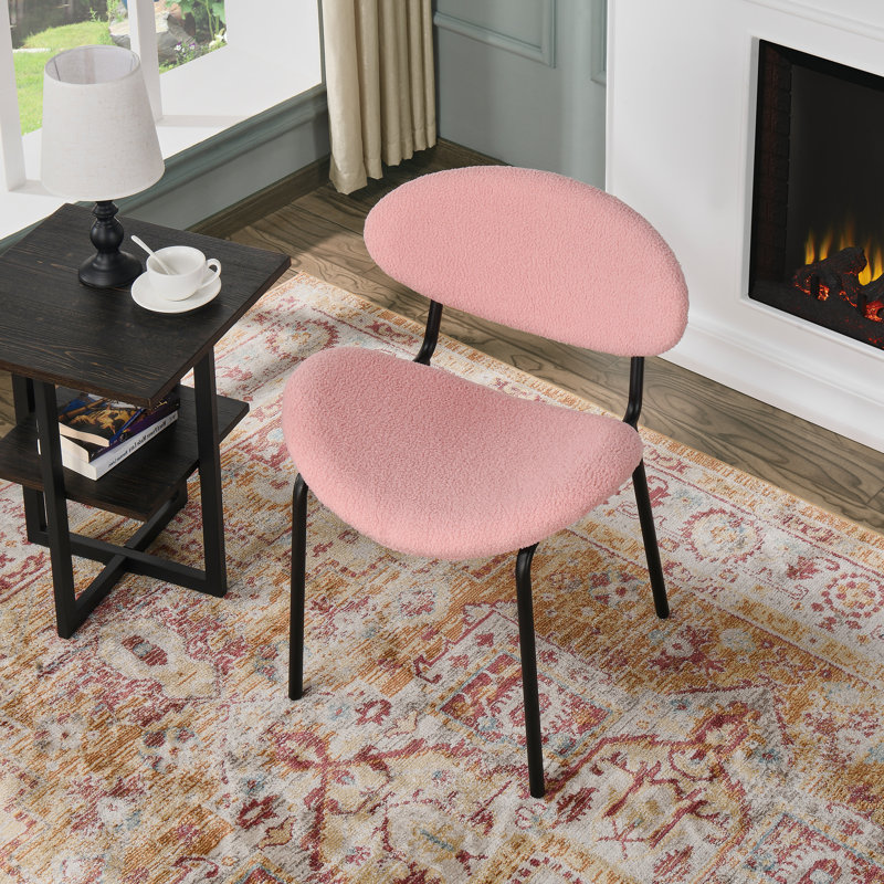 Tito 46cm H Tufted Fabric Upholstered Side Chair, Pink