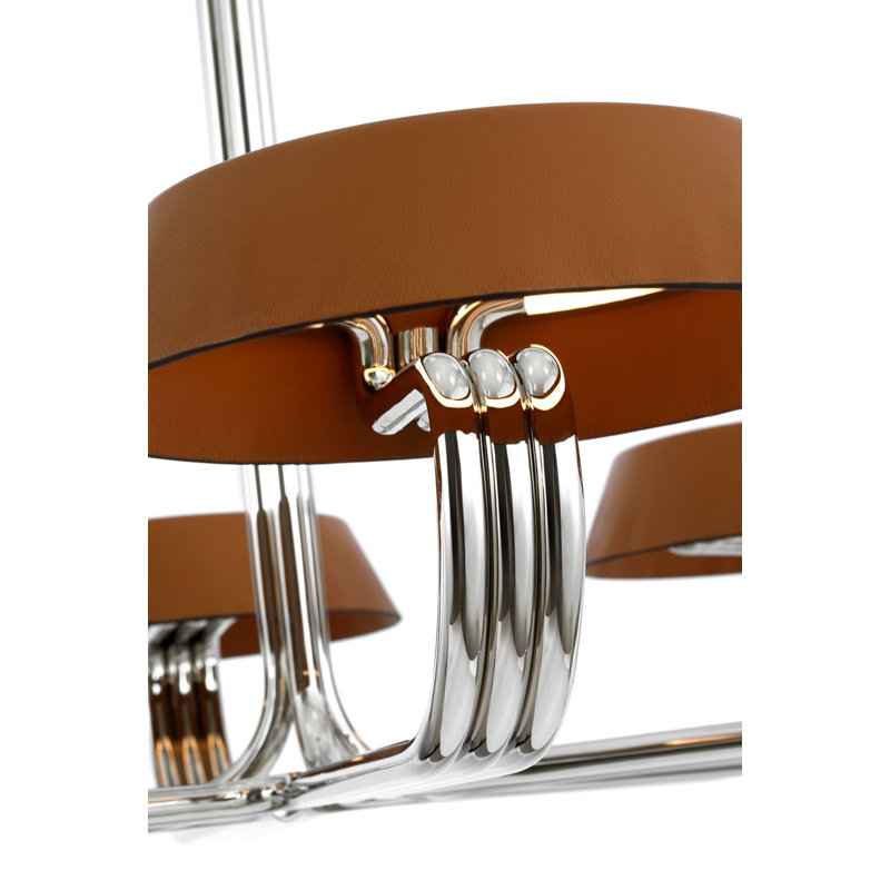Hudson St. 37" Chandelier, Nutmeg, Polished Nickel