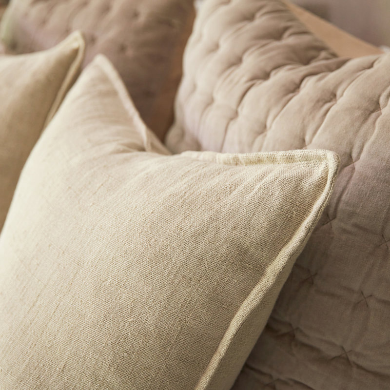 Coussin Burbank, Crème, crème, Polyester/ bourre en polyester, 22 po x 22 po
