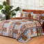 Ensemble de courtepointe à carreaux en patchwork 3 pièces, couvre-lit floral en microfibre légère et légère pour toutes les saisons-123007532-123007516