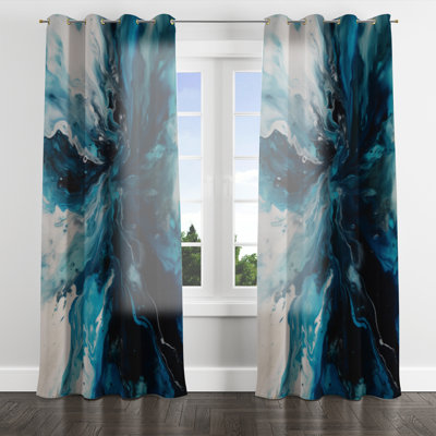 Auriyana - Abstract Velvet Grommet Curtain - 1 Panel
