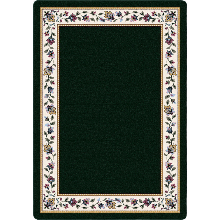 Alminus Symphony Emerald Floral Area Rug