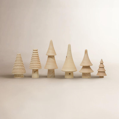 6-Piece Wooden Tabletop Tree Set