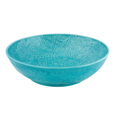 Flora Earthenware Salad Bowl