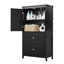 Armoire de rangement pour salle de bain avec tablette réglable et tiroirs-1747017686