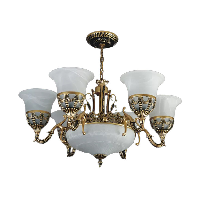 Lustre en bronze à 9 lumières