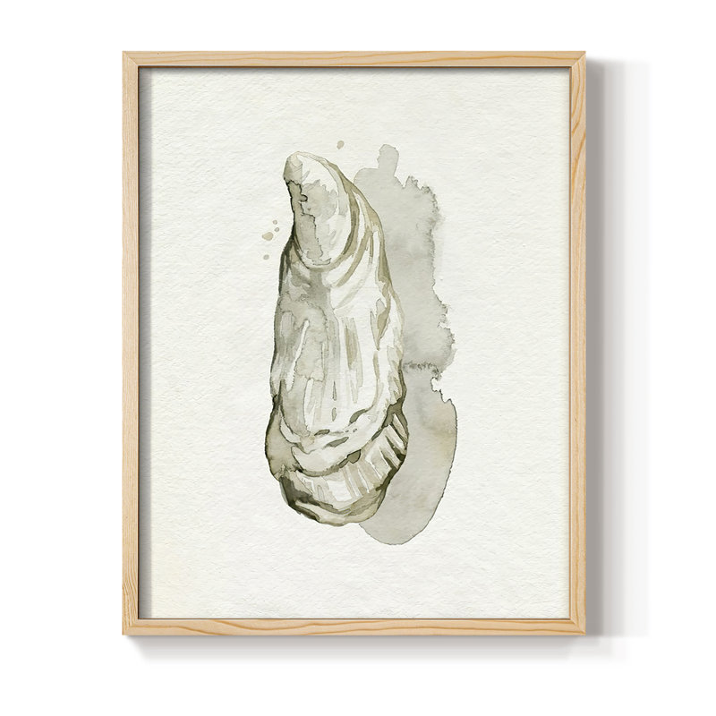 «Oysters on the Bay I», reproduction encadrée - bois massif, H 30 po x l 24 po