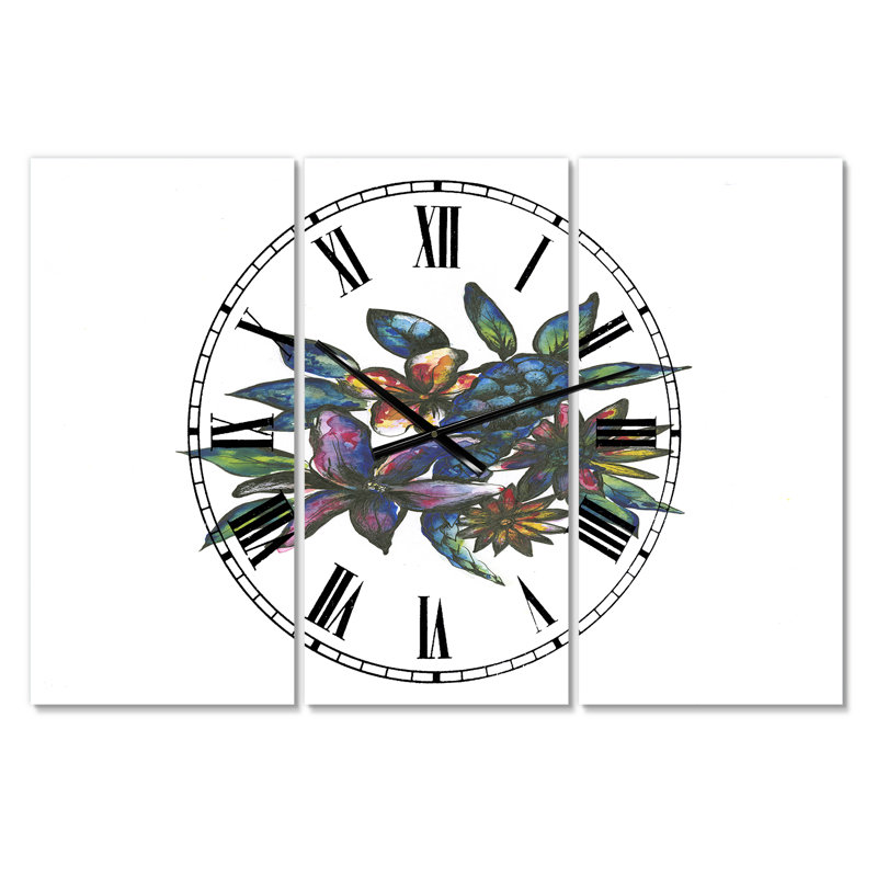 Horloge murale 3 panneaux