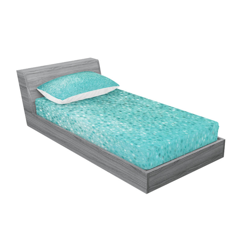 Drap-housse bleu et blanc Ambesonne, Ensemble de draps pour lit simple TG + 3 articles 