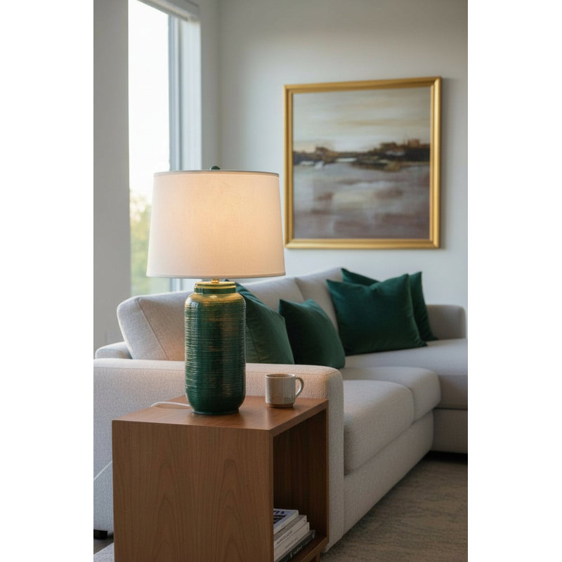 Emerald/Gold Large Ginger Jar Table Lamp, Green/Gold