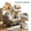 Le sofa double en tissu est livré avec 2 coussins décoratifs offerts.