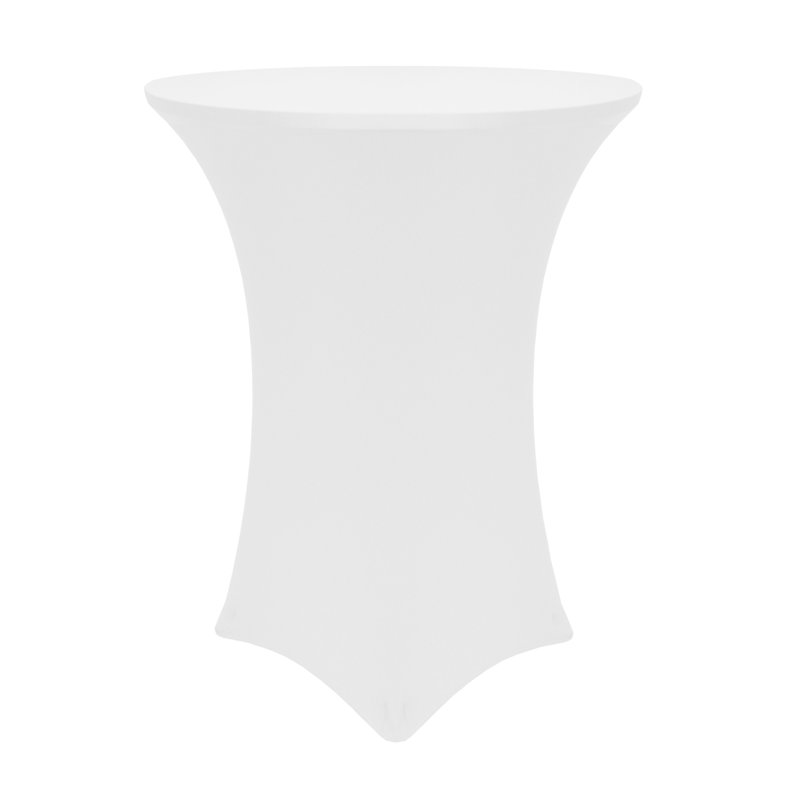 Latitude Run® - Fitted Spandex Table Cover - Fits Round Tables, 30" Round, White, 1