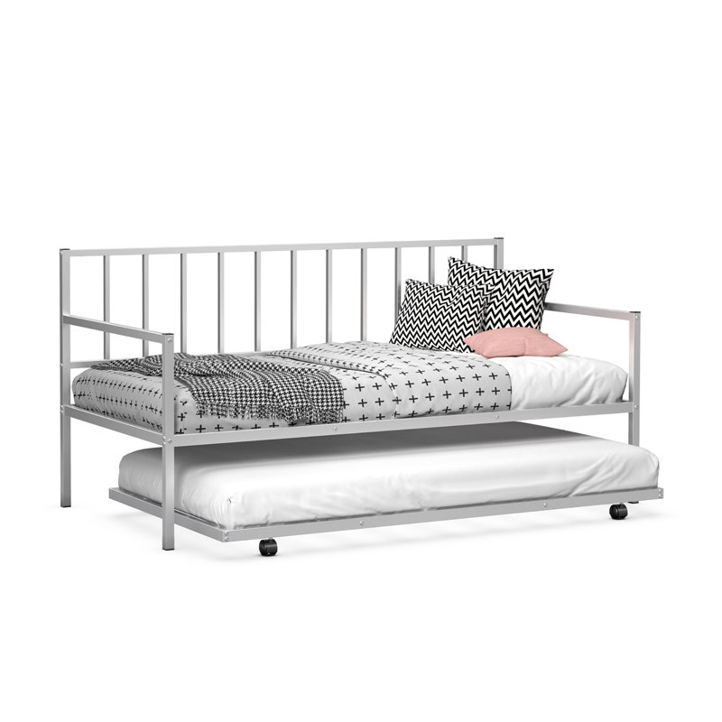 Daybed with Trundle, Silver