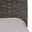 Chaise d'extérieur empilable en rotin PE avec structure en fer et coussins (ensemble de 4), osier gris