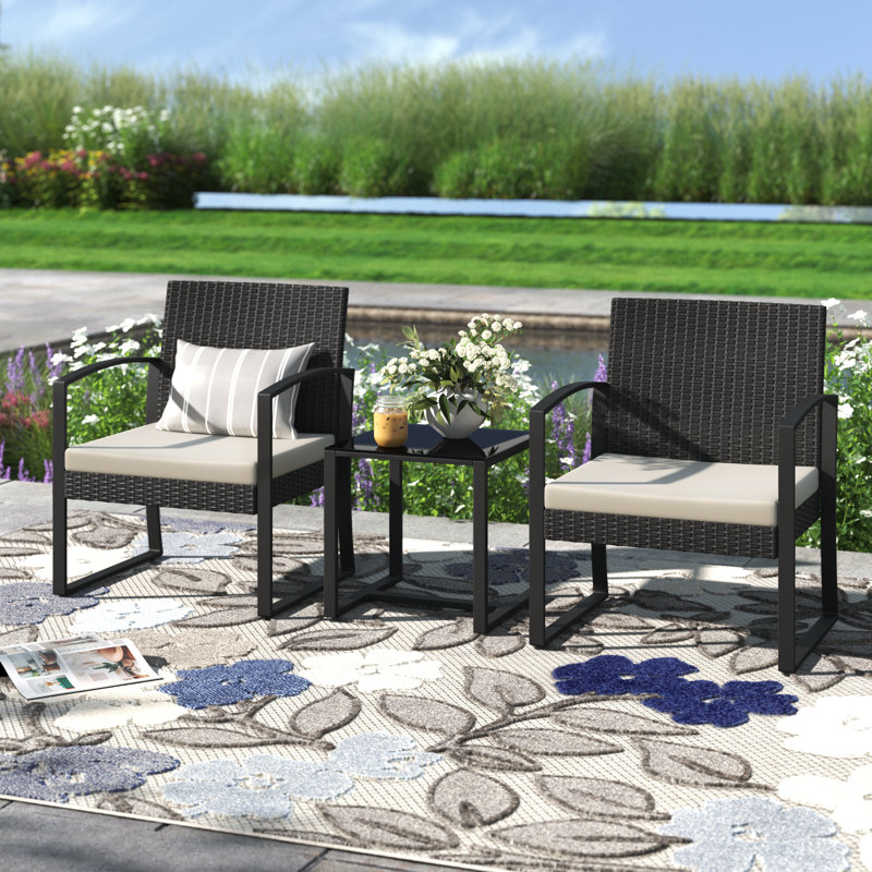 Amarys 2 - Ensemble de conversation avec coussins pour 2 personnes, Blanc