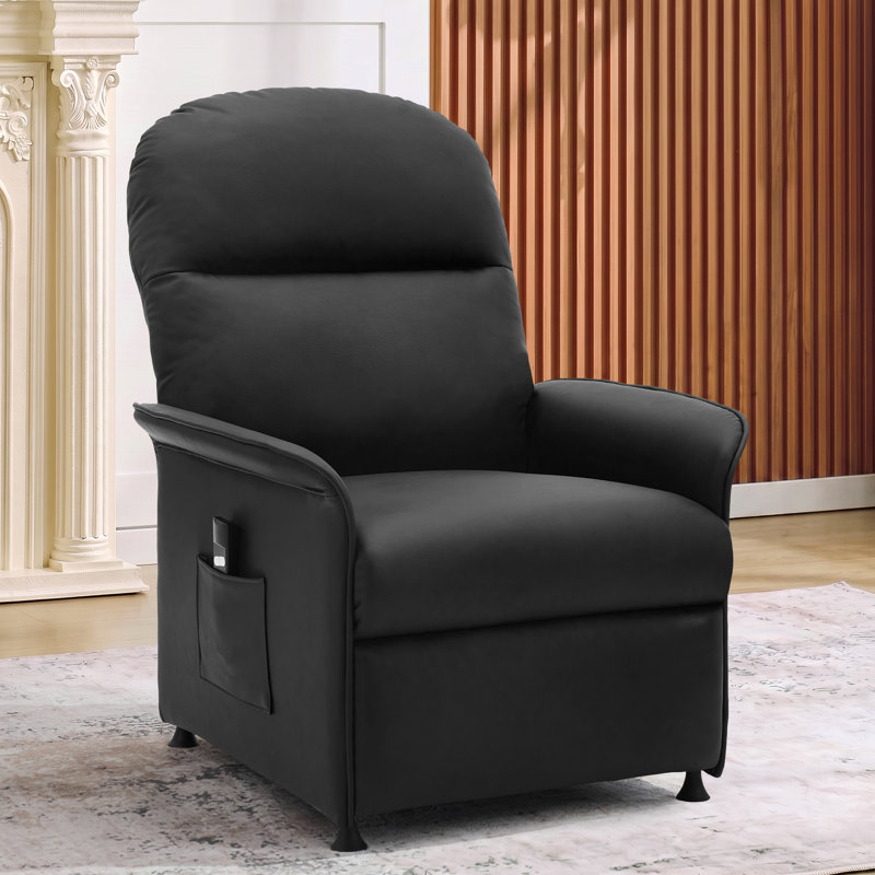 Fauteuil inclinable avec dossier épais, réglable de 110 ° à 160 °, Black PU