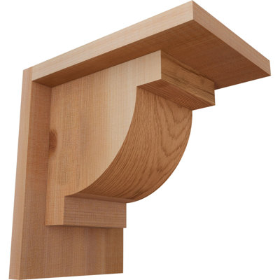 5 1/2"W x 8"D x 8"H Alpine Smooth Corbel w/Backplate, Western Red Cedar